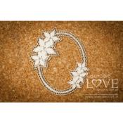 Chipboard - Oval frame - Flower