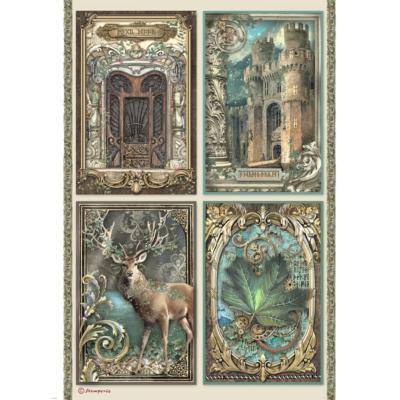  Papel Arroz  Stamperia A-4 Magic Forest tarjetas