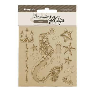 Decorative Chips Stamperia 14x14  cms. Songs of the Sea sirena
