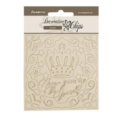 Decorative Chips 14x14 cms Stamperia Alterego marcos y corona
