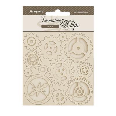 Decorative Chips 14x14 cms Stamperia Alterego mecanismos y brujula