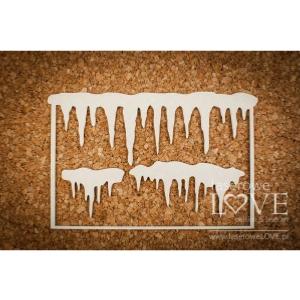 Chipboard - Rectangular frame with icicles- Arctic Sweeties