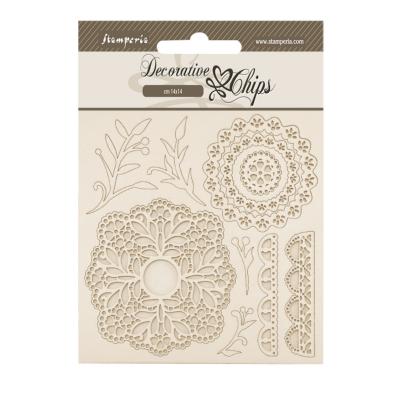 Decorative Chips 14x14 cms Stamperia Timeless Lace