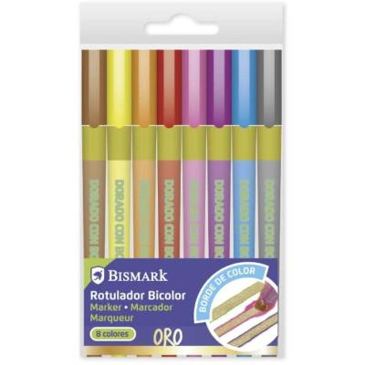Rotuladores BISMARK Bicolor Neón/Pastel, Blister x8 Colores