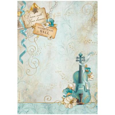 Papel de Arroz Stamperia A-4 Masquerade violin