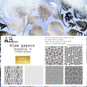 Kit de papeles ABstudio -  Glam papers bundle Gold 5 (6 hojas)