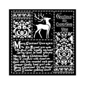 Stencil Stamperia  18x18 cms Cartas de navidad