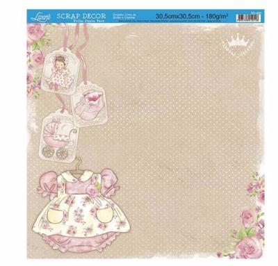 Papel Scrap Litoarte " Bebe Niña"