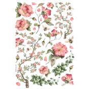 Papel de Arroz Rosas y Hiedra Stamperia A-4