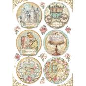  Papel Arroz  Sleeping beauty circulos Stamperia A-4