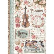  Papel Arroz Stamperia A-4 Passion Music