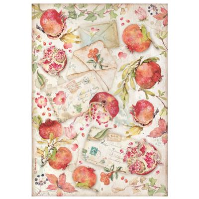  Papel Arroz   Stamperia A-4 Casa Granada  granadas y cartas