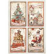 Papel de Arroz Gear up for christmas cartas stamperia