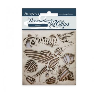 Decorativa Chips Primavera Stamperia 9.5x9.5 cms.