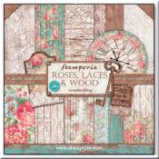kit de Papeles Scrap Roses & Laces Stamperia 30 x30
