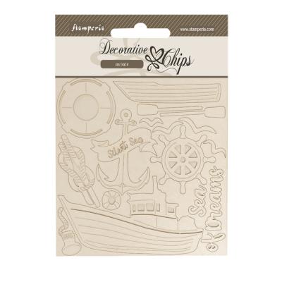 Decorative Chips 14x14 cms Stamperia Silent Sea Boat