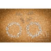 Chipboard - Two wreaths - Love Llama
