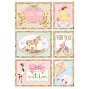  Papel Arroz   Stamperia A-4 DayDream tarjetas rosa
