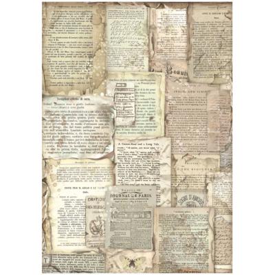  Papel Arroz  Stamperia A-4 Vintage Library Book Paginas