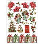 Papel de Arroz Classic christmas socks and hourses Stamperia A-4 