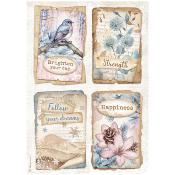 Papel de Arroz Create Happiness Dewdrops 4 cartas Stamperia A-4