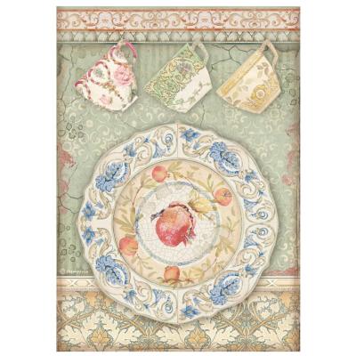  Papel Arroz   Stamperia A-4 Casa Granada  plato y tazas