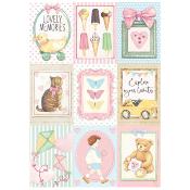  Papel Arroz   Stamperia A-4 DayDream tarjetas pequeñas
