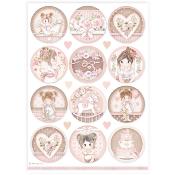 Papel de Arroz Baby girl circulos Stamperia A-4 
