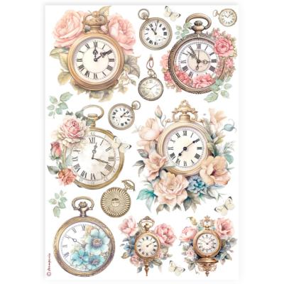 Papel de Arroz relojes Stamperia A-4 