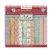 Coleccion Papeles  Stamperia 20.3X20.3 Alice Backgrounds Selection