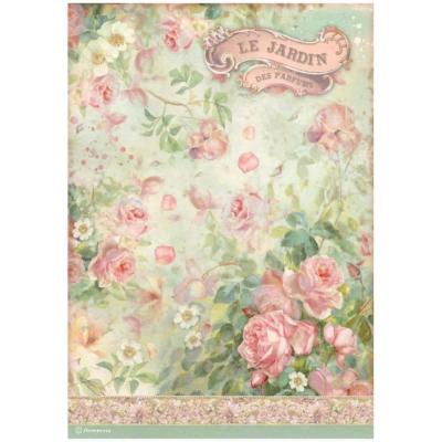  Papel Arroz  Stamperia A-4 Rose Parfum el jardin de los perfumes