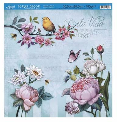 Papel Scrap Litoarte " Pajaro"