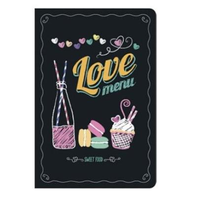 Libreta Cosida A-6 C/ Brillantina Love Menu 2