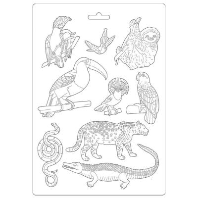 Stamperia Soft Mould A4 Amazonia animales