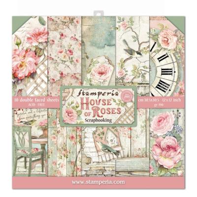 kit de Papeles Scrap House of Roses Stamperia 30 x30