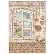  Papel Arroz   Stamperia A-4 Casa Granada  ventana