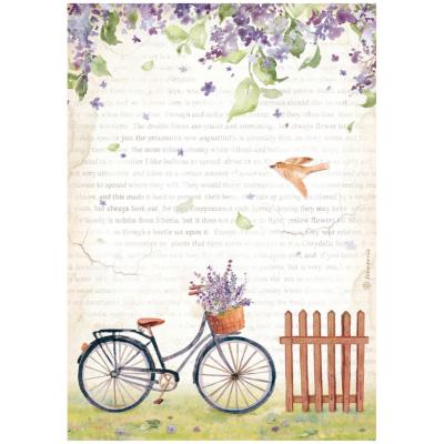  Papel Arroz  Stamperia A-4 Create happiness welcome home bicicleta