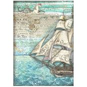  Papel Arroz   Stamperia A-4  Song of the Sea barco de vela