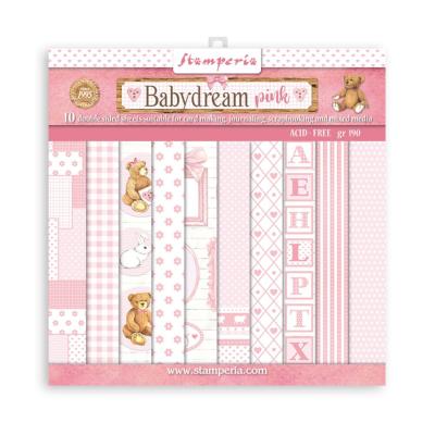 Coleccion Papeles  Stamperia 20.3X20.3  BabyDream Backgrounds Pink