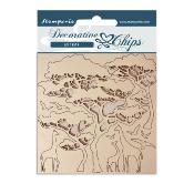 Decorative Chips Stamperia 14x14  cms. Savana  Cebra y Arbol 