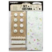 Set de Tela y accesorios para scrapbooking Flores