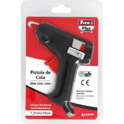 Pistola de Cola + 2 Barras de Silicona Fixo 20 W