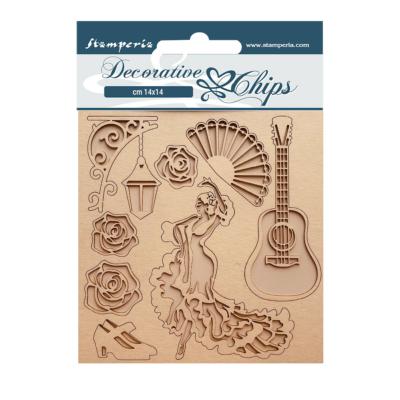 Decorative Chips Stamperia 14x14  cms. Desire bailarina