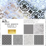 Kit de papeles ABstudio -  Glam papers bundle Gold 4 (6 hojas)