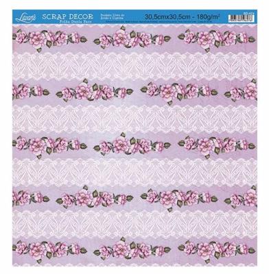 Papel Scrap Litoarte " Flores 2"