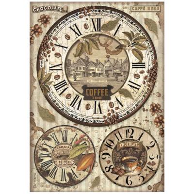  Papel Arroz   Stamperia A-4 coffee and chocolate relojes