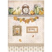 Papel de Arroz Golden Harmony Reloj y calabazas stamperia