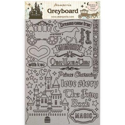 Greyboard A4 2 mm Stamperia Sleeping beauty Castillo