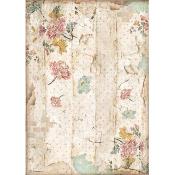  Papel Arroz Stamperia A-4 Alice textura muro