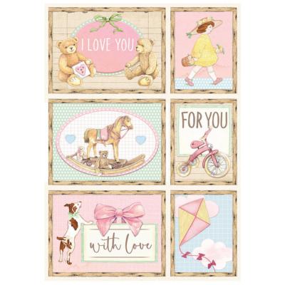  Papel Arroz   Stamperia A-4 DayDream tarjetas rosa